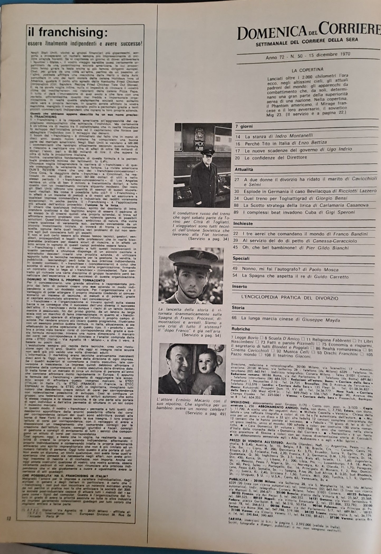 DOMENICA DEL CORRIERE N. 50 - 15 DICEMBRE 1970