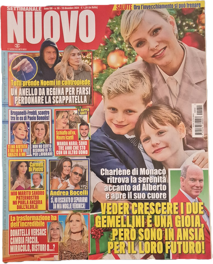 SETTIMANALE NUOVO 18 DICEMBRE 2024 - TOTTI-WANDA MARA-BOCELLI-VERSACE - OUTLET DEL LIBRO
