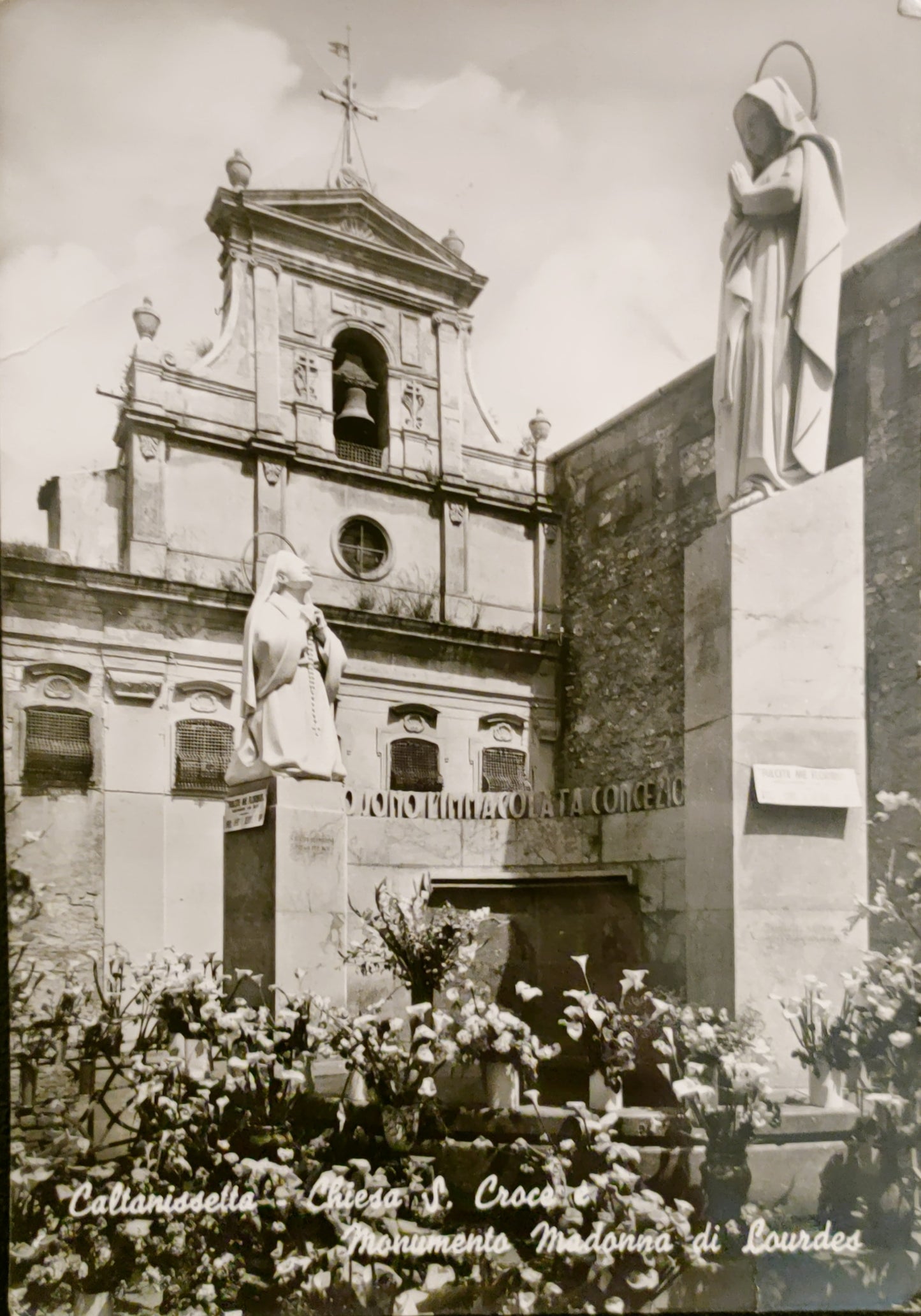 CALTANISSETTA - CHIESA S. CROCE E MONUMENTO MADONNA DI LOURDES - VSD - FG