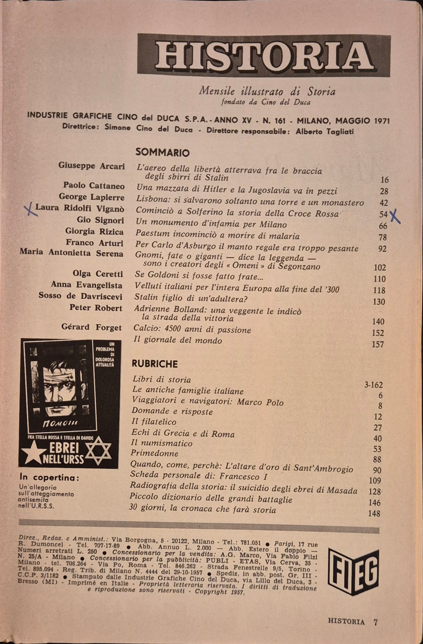 HISTORIA N. 161 MAGGIO 1971 - EBREI NELL'URSS