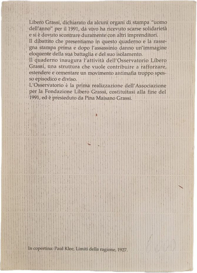 MAFIA O SVILUPPO. UN DIBATTITO CON LIBERO GRASSI - OUTLET DEL LIBRO