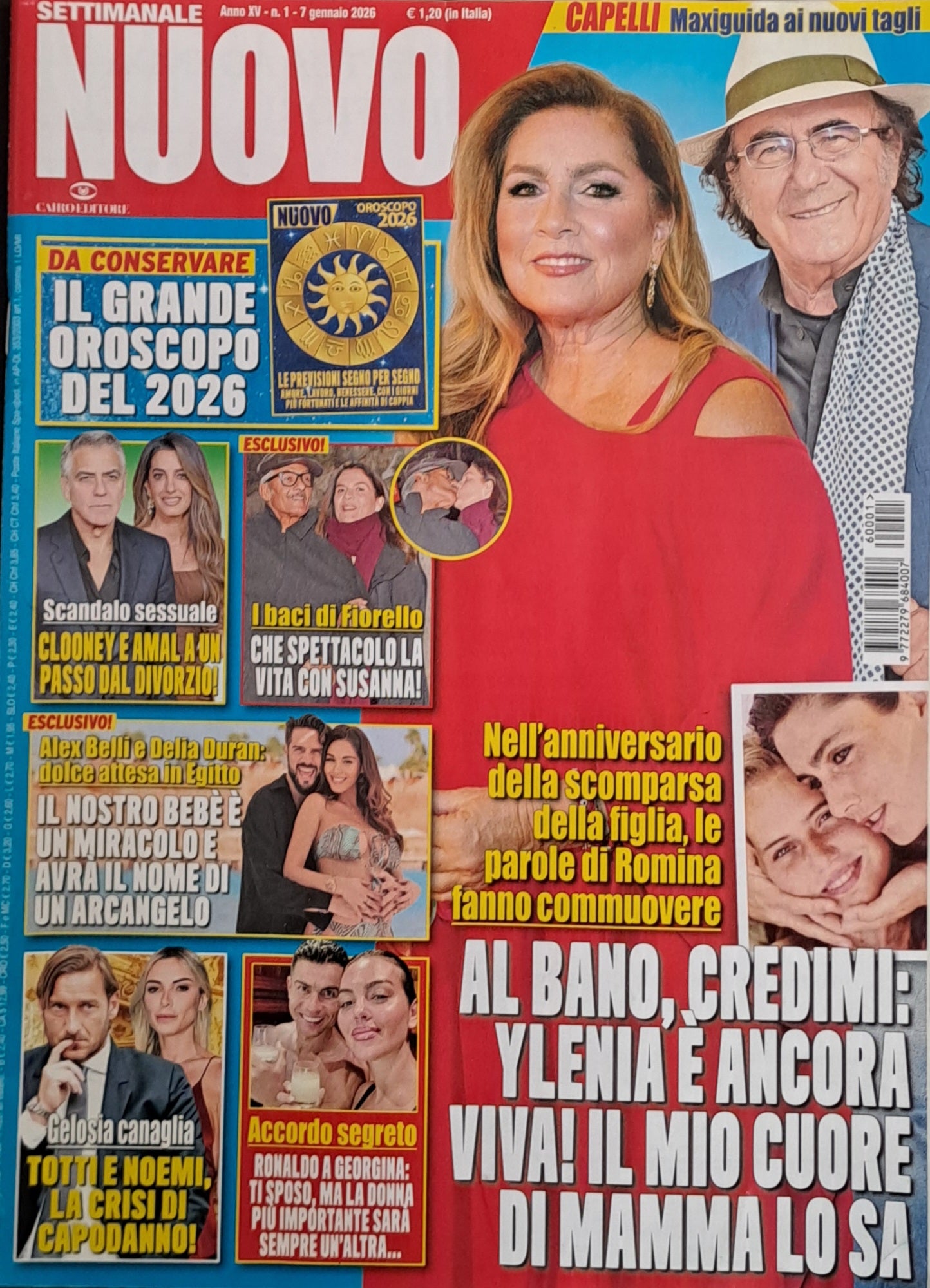 SETTIMANALE NUOVO 7 GENNAIO 2026 - AL BANO-ALEX BELLI-CLOONEY-OUTLET DEL LIBRO