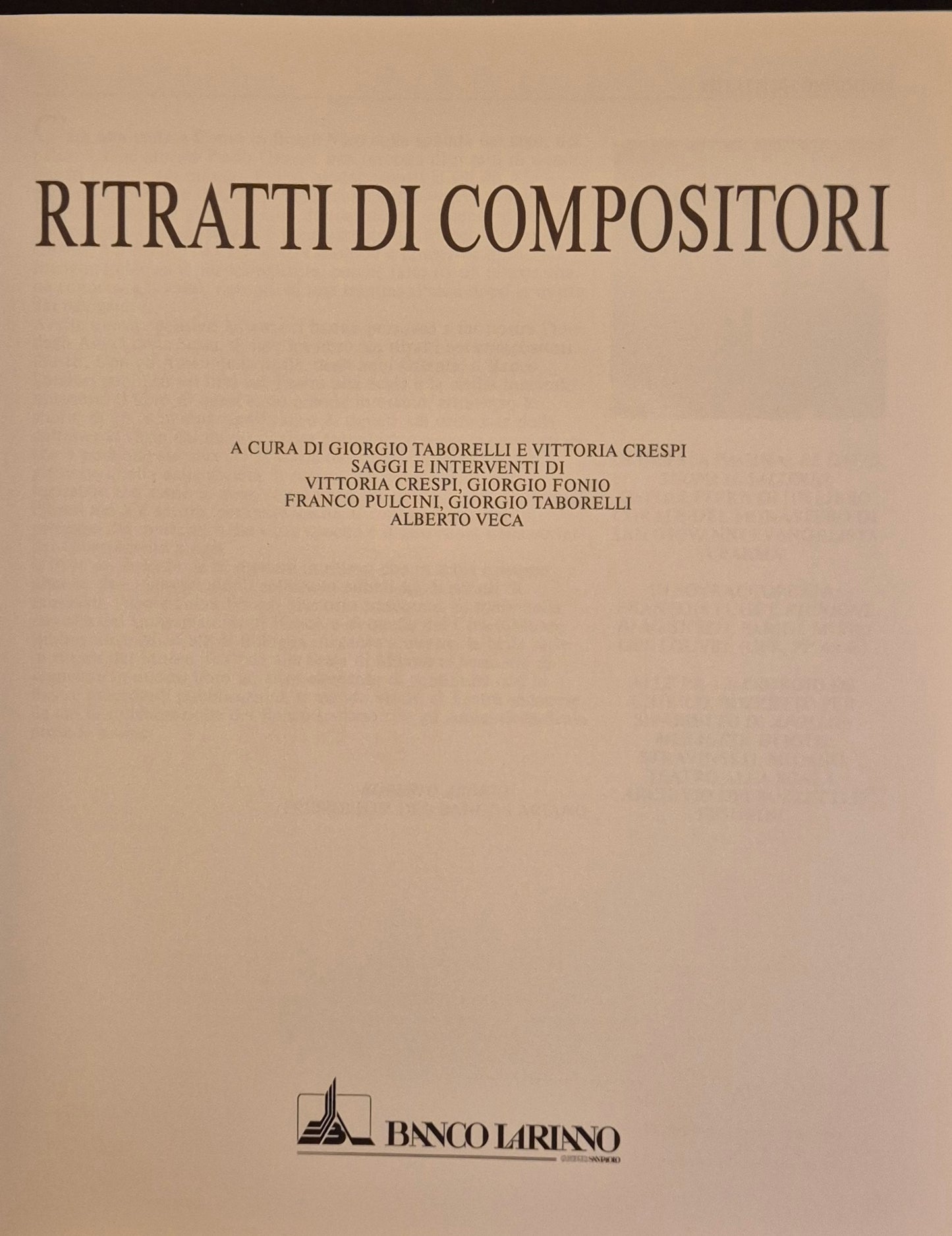 RITRATTI DI COMPOSITORI GIORGIO TABORELLI-VITTORIA CRESPI