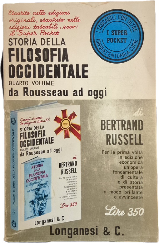STORIA FILOSOFIA OCCDENTALE-B. RUSSELL-SECONDO VOLUME-1968-OUTLET LIBRO