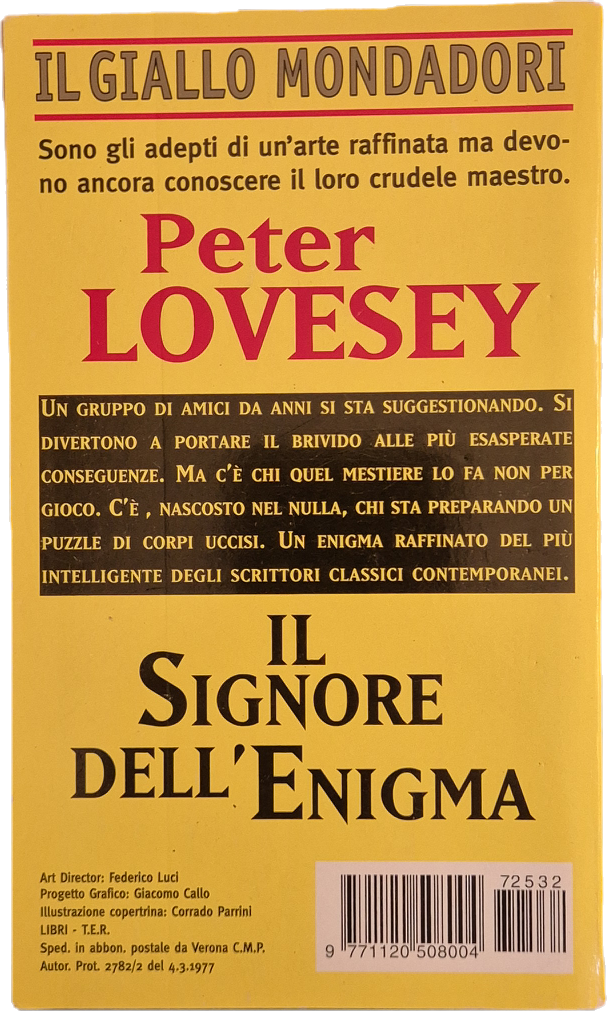 IL SIGNORE DELL'ENIGMA - PETER LOVESEY - GIALLO MONDADORI N. 2532