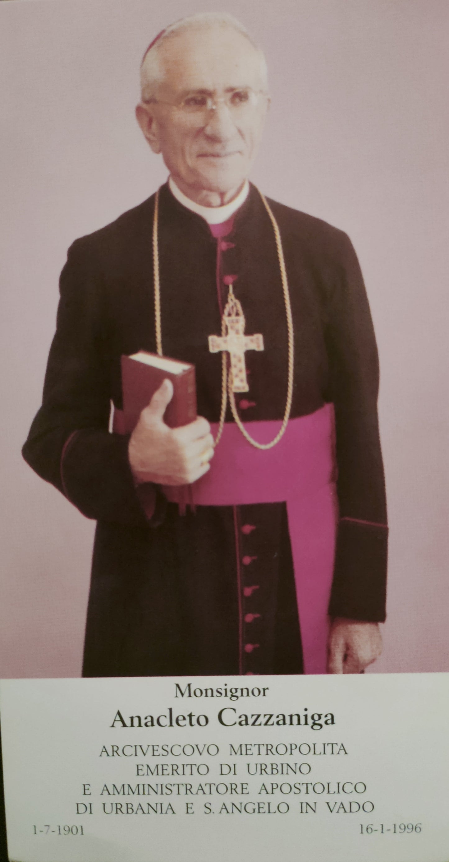 MONSIGNOR ANACLETO CAZZANIGA - HOLY CARD