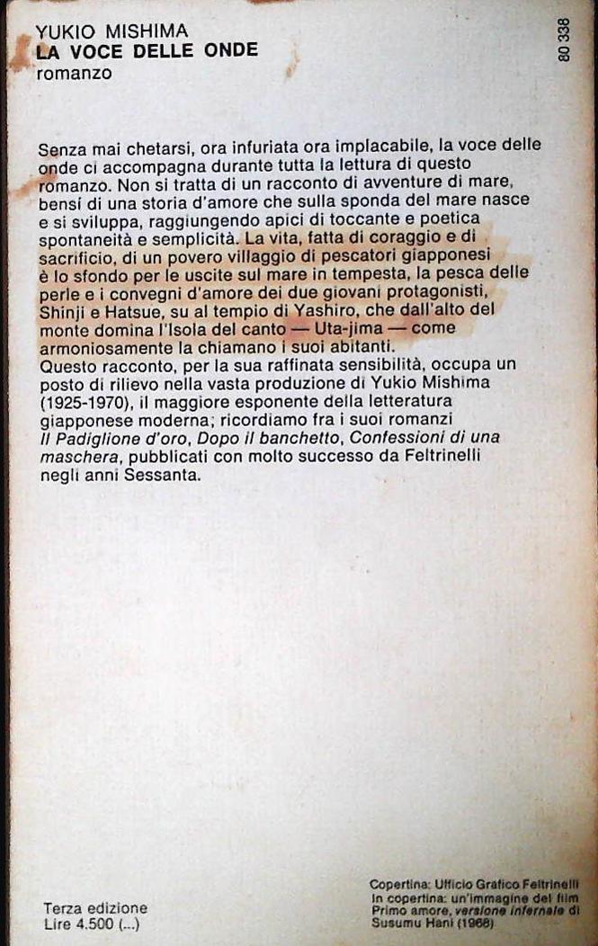 LA VOCE DELL ONDE - YUKIO MISHIMA - FELTRINELLI 1982 - OUTLET DEL LIBRO