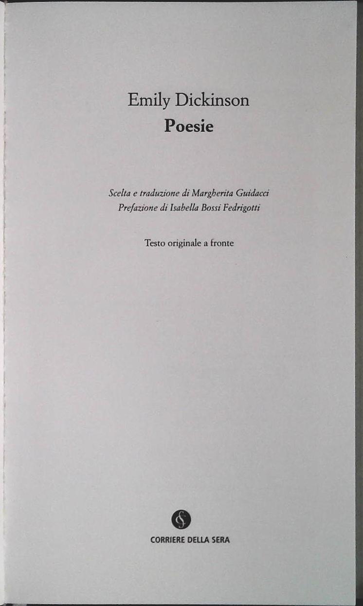 POESIE - EMILY DICKINSON CORRIERE DELLA SERA 2004 - OUTLET DEL LIBRO