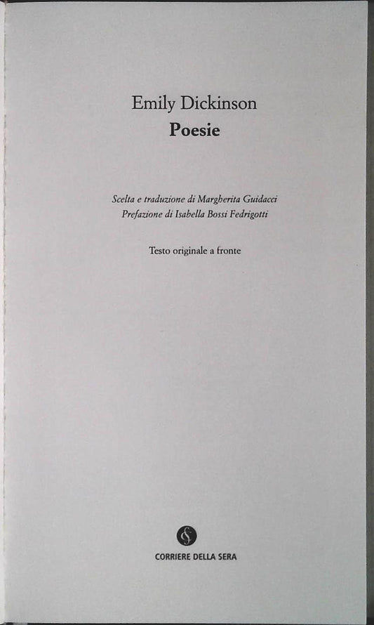 POESIE - EMILY DICKINSON CORRIERE DELLA SERA 2004 - OUTLET DEL LIBRO