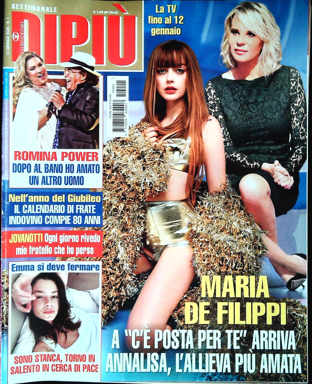 DI PIU' 10 GENNAIO 2025 - MARIA DE FILIPPI - ROMINA POWER - EMMA - OUTLET DEL LIBRO