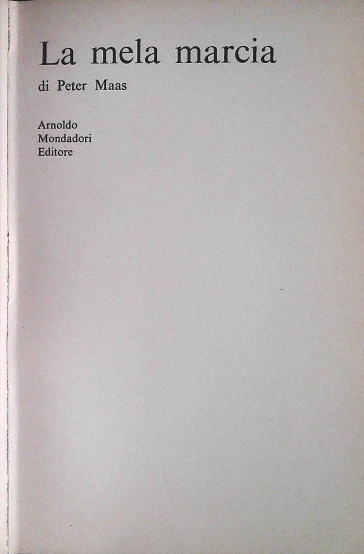 LA MELA MARCIA - PETER MAAS - MONDADORI 1970 - OUTLET DEL LIBRO