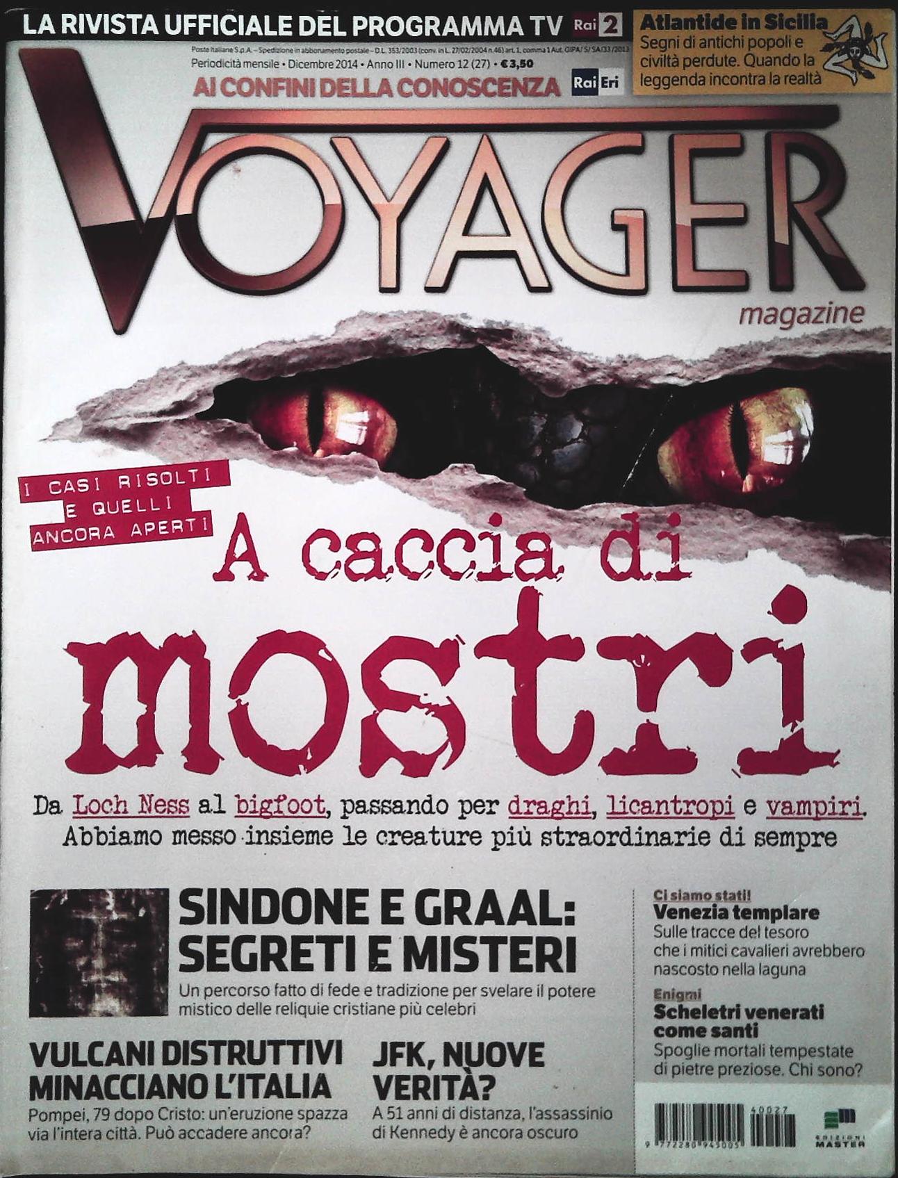 VOYAGER N. 27 DICEMBRE 2014 - CACCIA DI MOSTRI - OUTLET DEL LIBRO