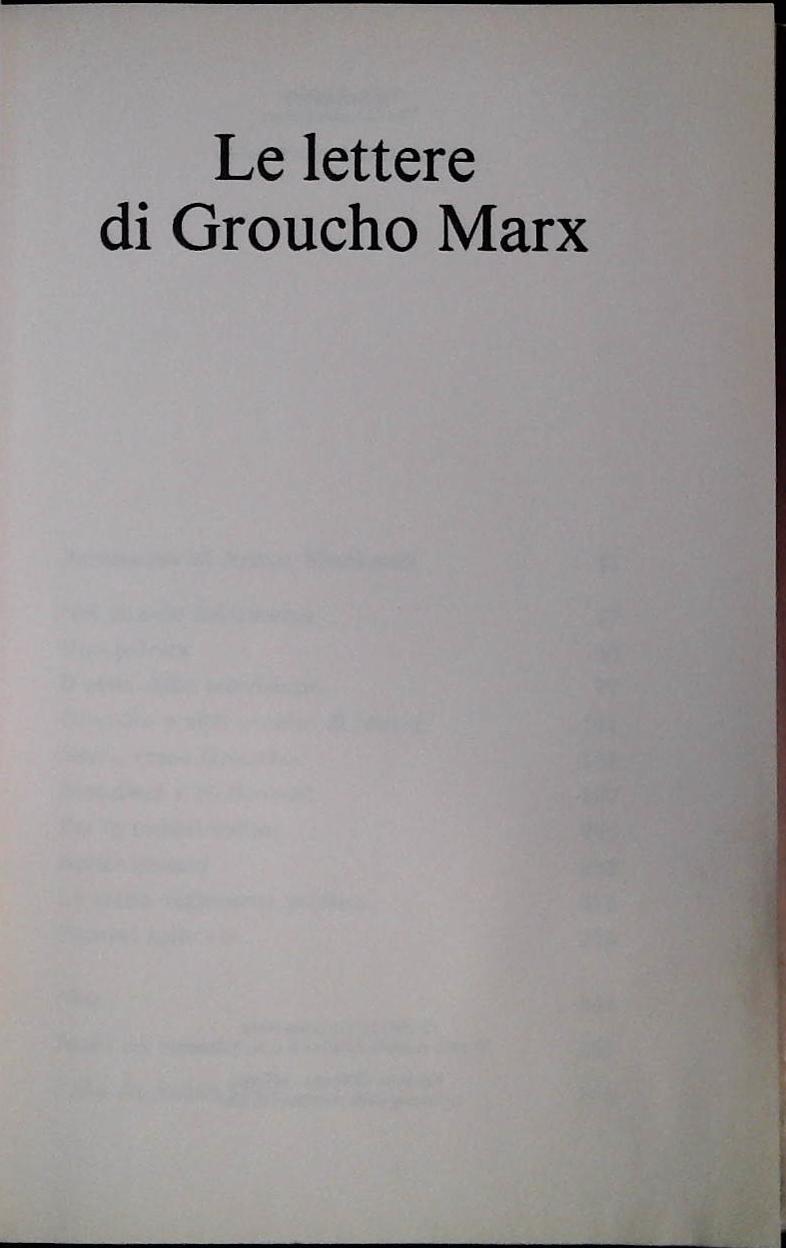 LETTERE DI GROUCHO MARX - CDE 1992 - OUTLET DEL LIBRO