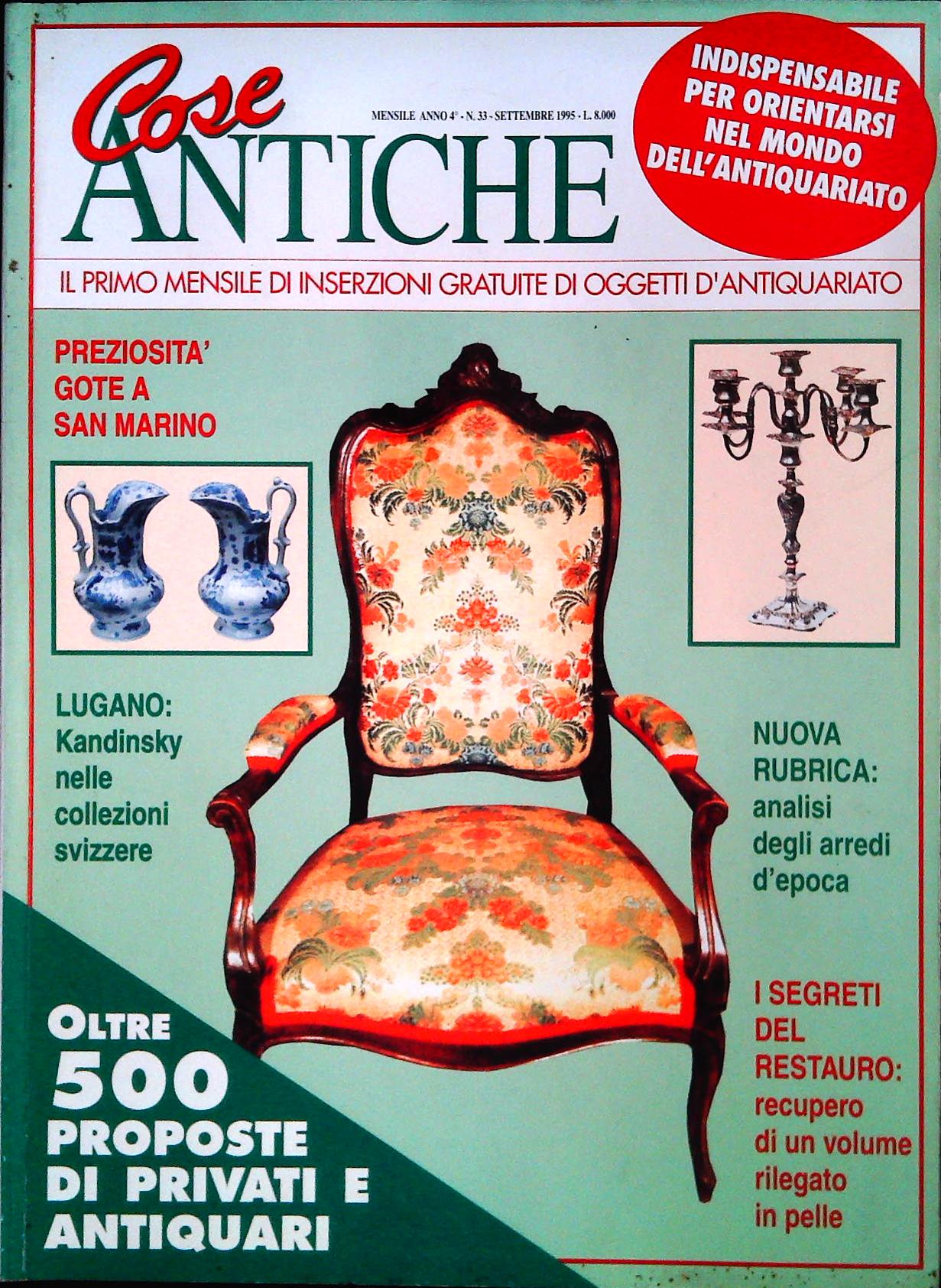 COSE ANTICHE - SETTEMBRE 1995 - OUTLET DEL LIBRO