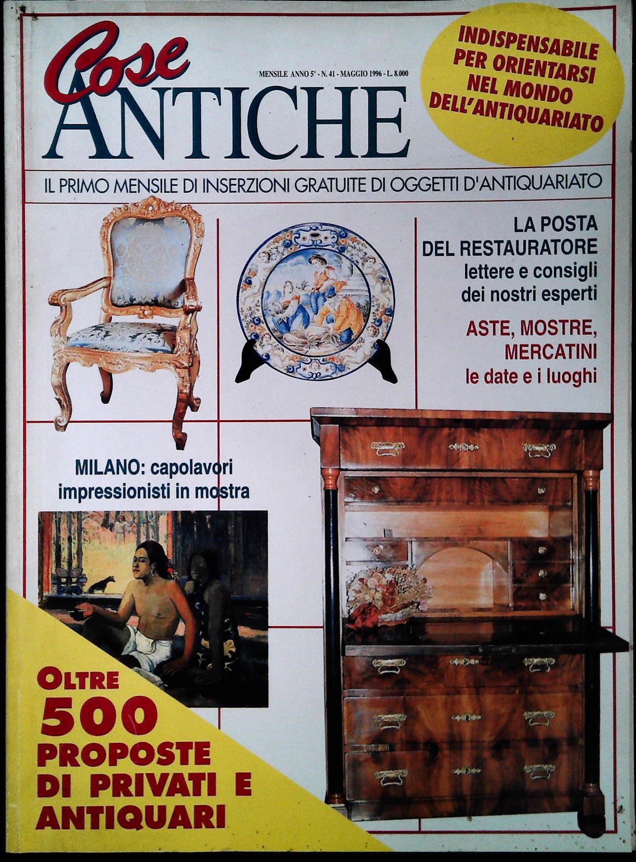 COSE ANTICHE MAGGIO - MAGGIO 1996 - OUTLET DEL LIBRO