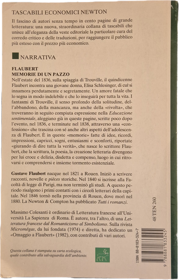 MEMORIE DI UN PAZZO  -FLAUBERT - NEWTON 1996 - OUTLET DEL LIBRO