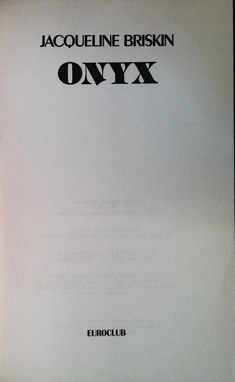 ONYX - JACQUELIN BRISKIN - EUROCLUB 1983 - OUTLET DEL LIBR0