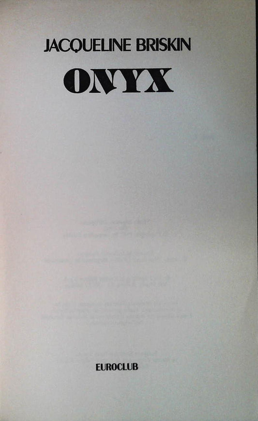 ONYX - JACQUELIN BRISKIN - EUROCLUB 1983 - OUTLET DEL LIBR0