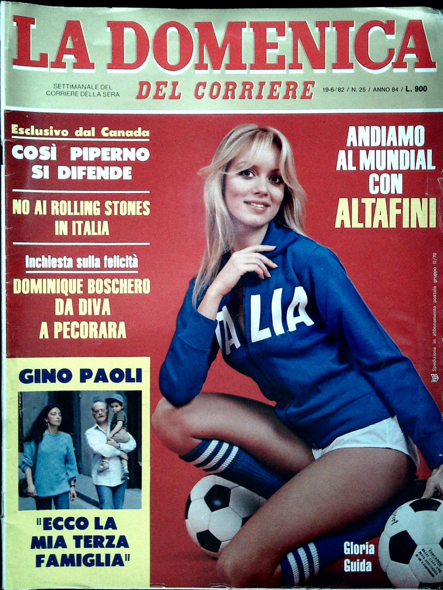 LA DOMENICA DEL CORRIERE - 19-7-1982 - PIPERNO - MUNDIAL - GINO PAOLI