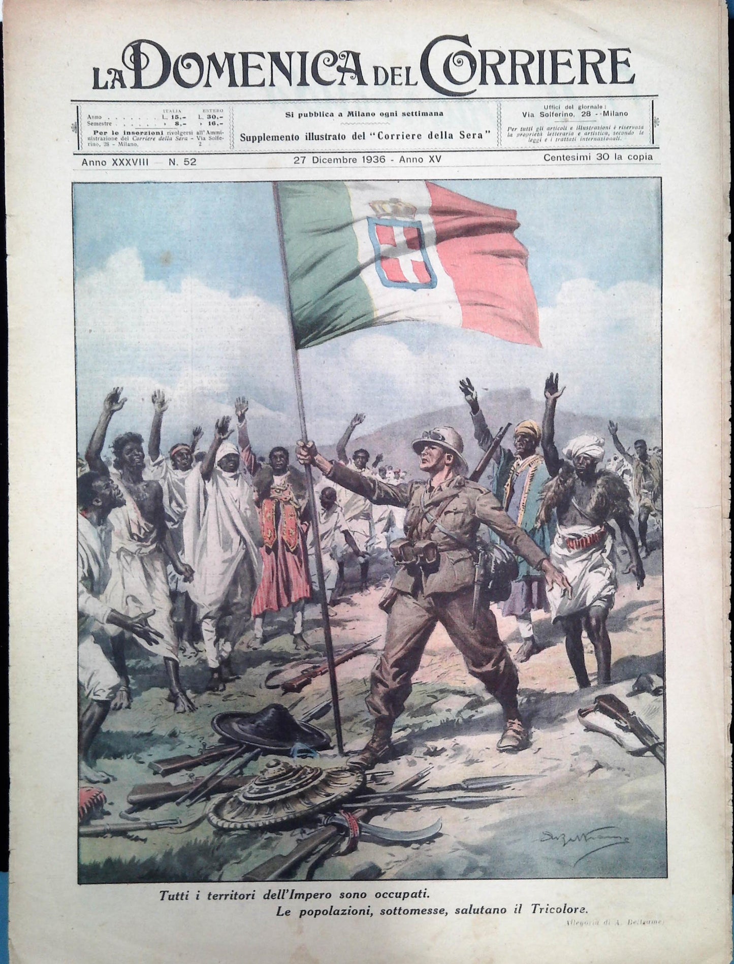 DOMENICA DEL CORRIERE N. 52 - 27 DICEMBRE 1936