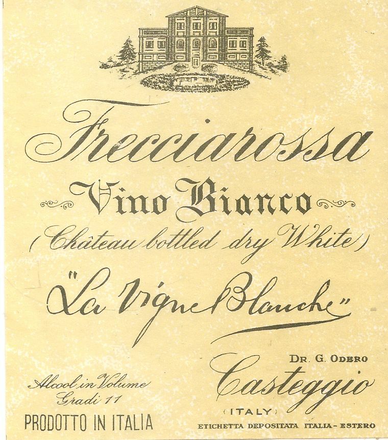 FRECCIAROSSA VINO BIANCO - DR. G. ODERO - ETICHETTA VINO