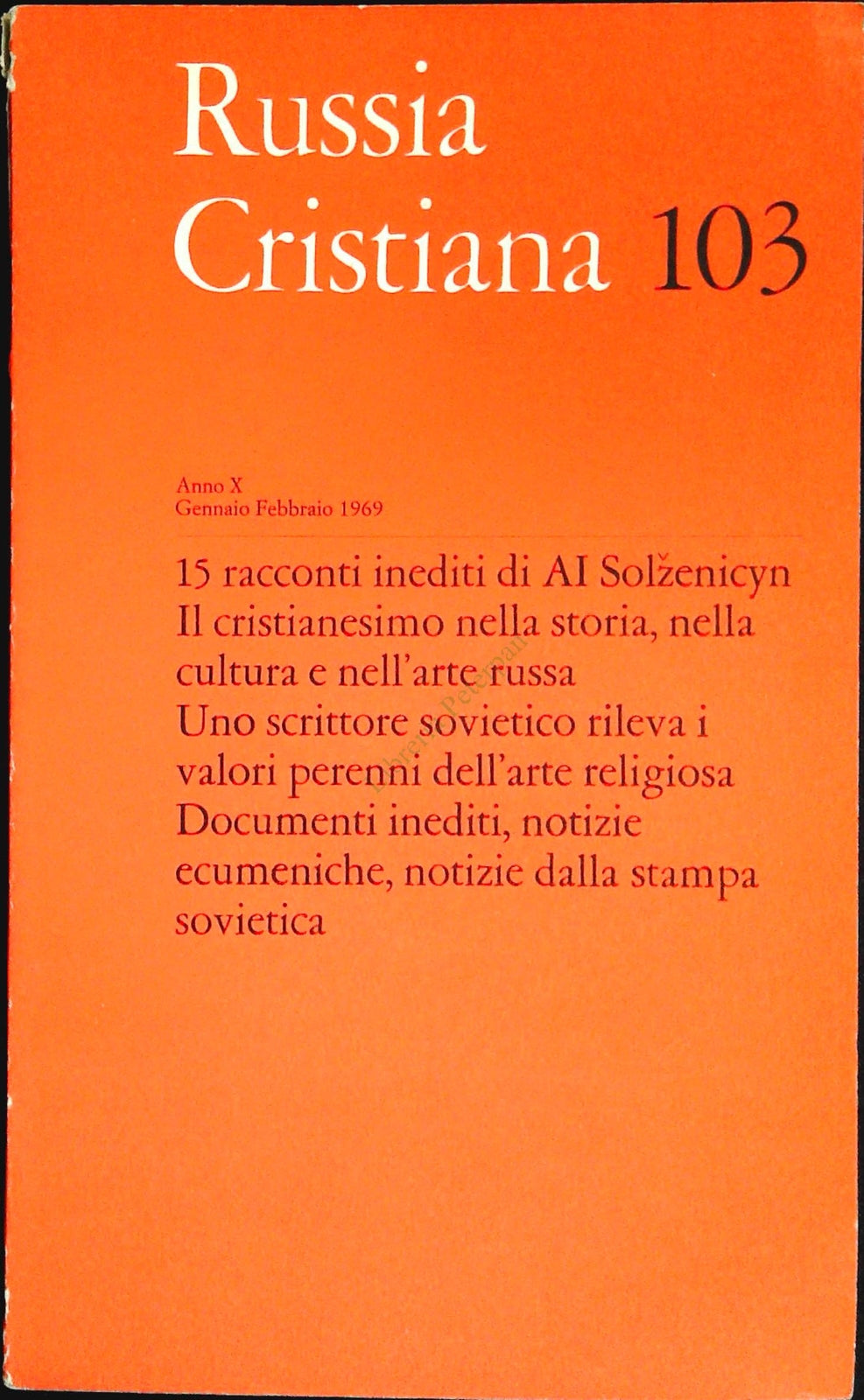 RUSSIA CRISTIANA N. 103 - GENNAIO FEBBRAIO 1969