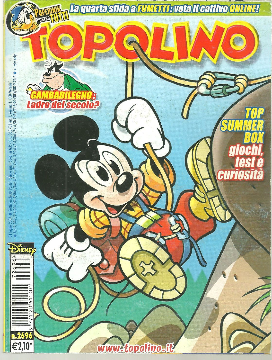 TOPOLINO N. 2696 - 31 LUGLIO 2007
