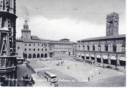 BOLOGNA - PIAZZA MAGGIORE CON IL PALAZZO DEL PODESTA' -