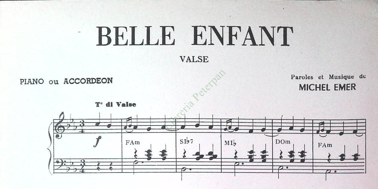 BELLE ENFANT - MAMY - LOUIS DELACOUR - SPARTITO-SHEET MUSIC