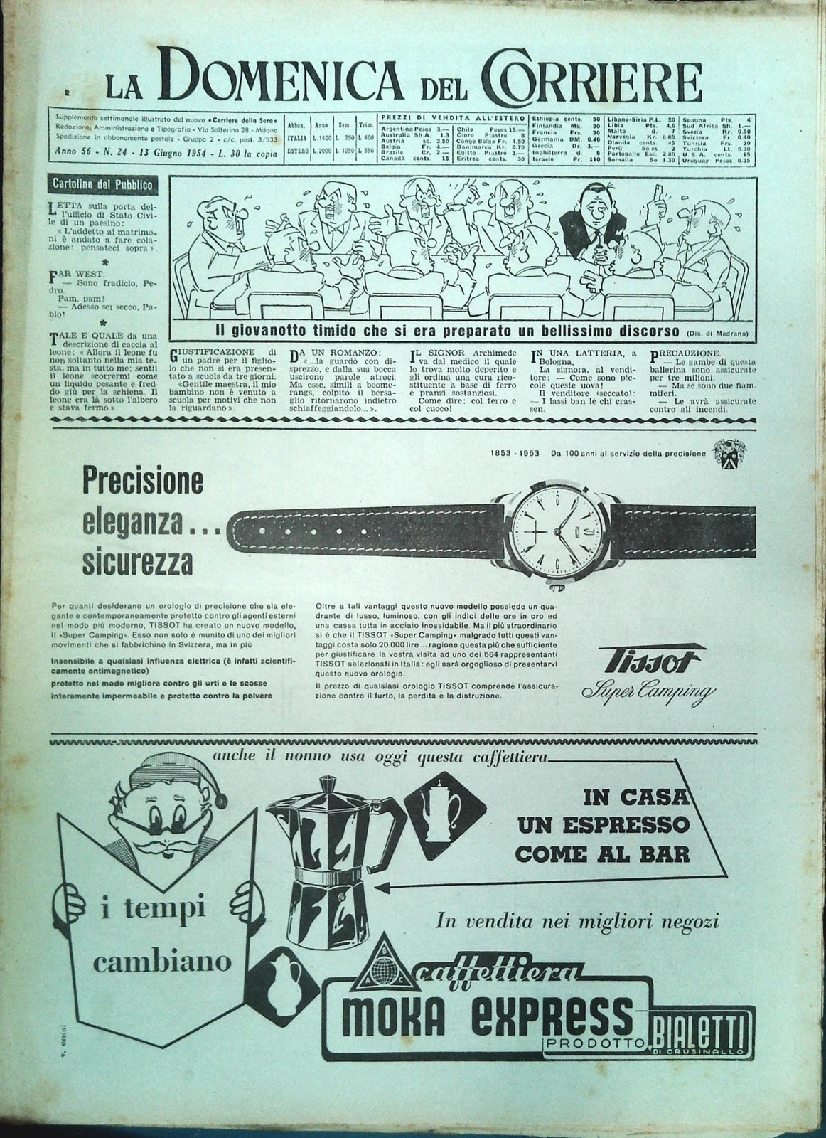 DOMENICA DEL CORRIERE N. 24 - 13 GIUGNO 1954
