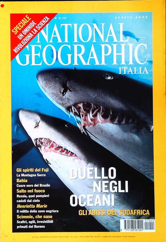 NATIONAL GEOGRAPHIC AGOSTO 2002 - FUELLO NEGLI OCEANI. GLI ABISSI DEL SUDAFRICA