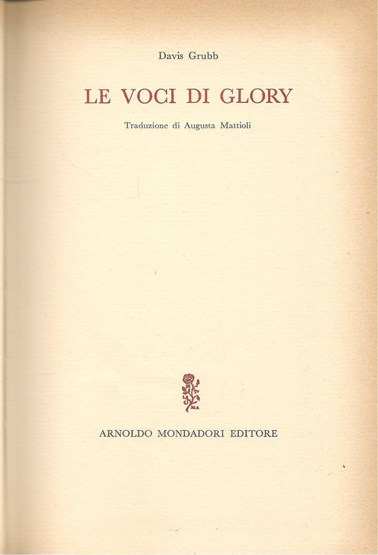 LE VOCI DI GLORY - DAVIS GRUBB