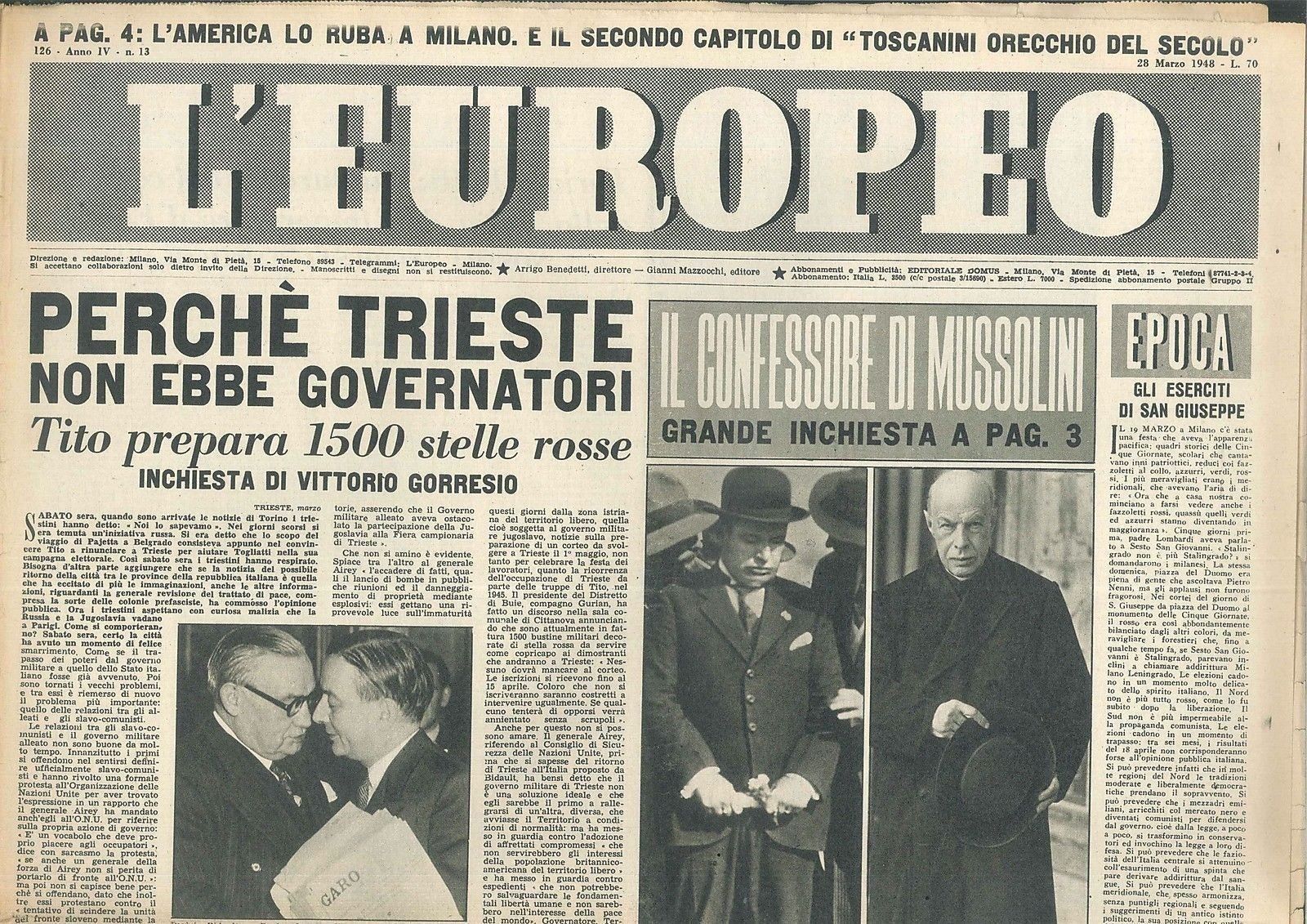 L'EUROPEO - ANO IV° - N 13 - 28 MARZO 1948