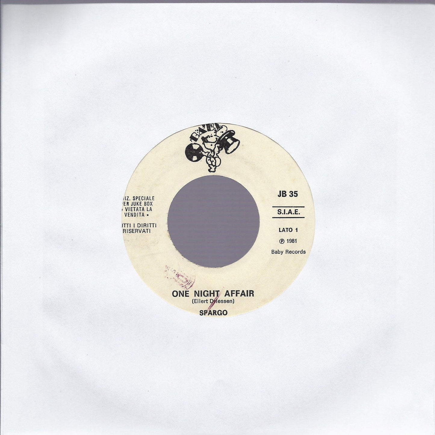 ONE NIGHT AFFAIR # SPARGO -- SERA SARA' # GEPY & GEPY - Edizione per Juke Box