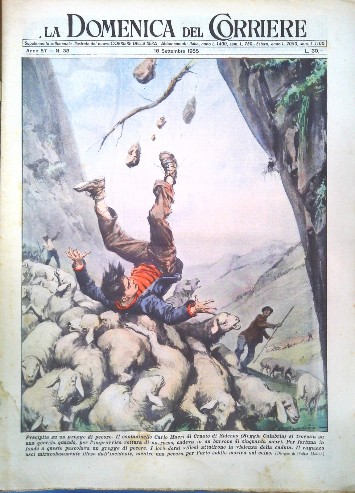 DOMENICA DEL CORRIERE N. 38 - 18 SETTEMBRE 1955