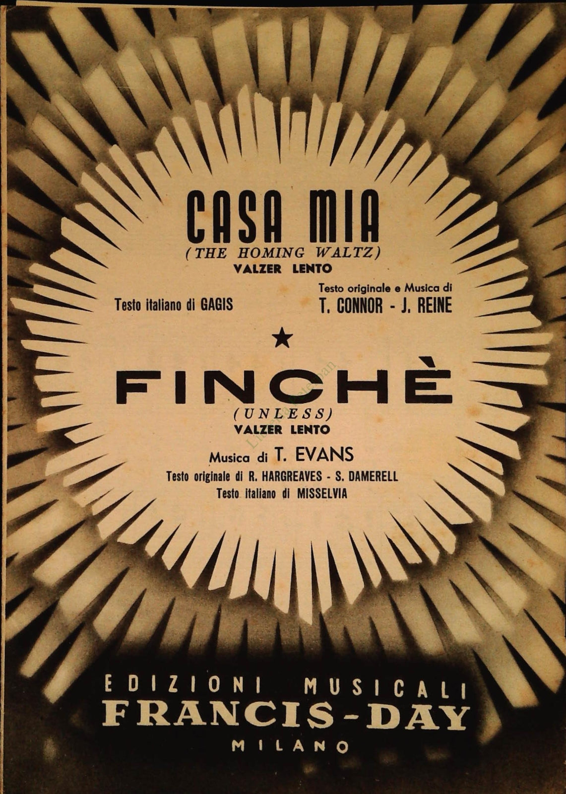 CASA MIA. valzer lento - FINCHE'. valzer lento - SPARTITO-SHEET MUSIC