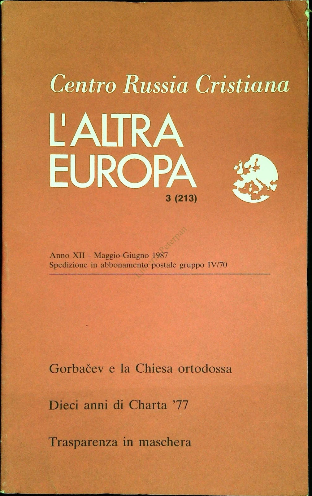 L'ALTRA EUROPA N. 213 - MAGGIO-GIUGNO 1987