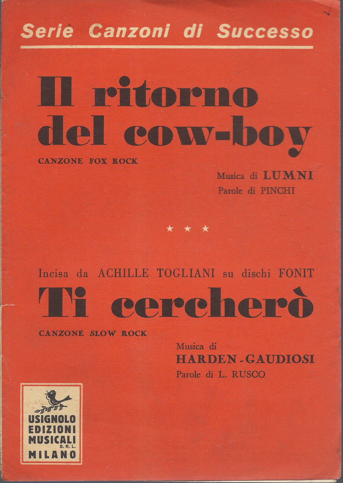 IL RITORNO DEL COW-BOY (Lumni) - TI CERCHERO' (Harden, Gaudiosi) # SPARTITO