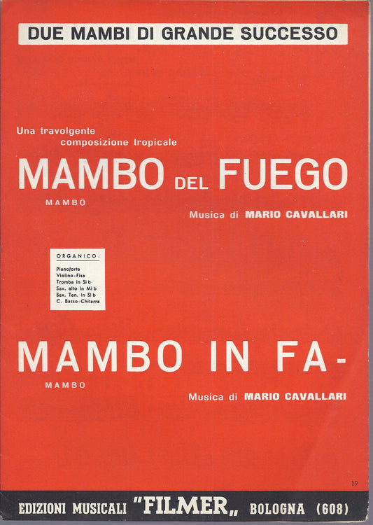 MAMBO DEL FUEGO - MAMBO IN FA-   Mario Cavallari # SPARTITO - Edizioni Filmer