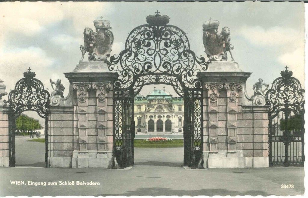 VIENNA/WIEN - EINGANG ZUM SCHLOS BEVEDERE - NV -ACQUARELLATA