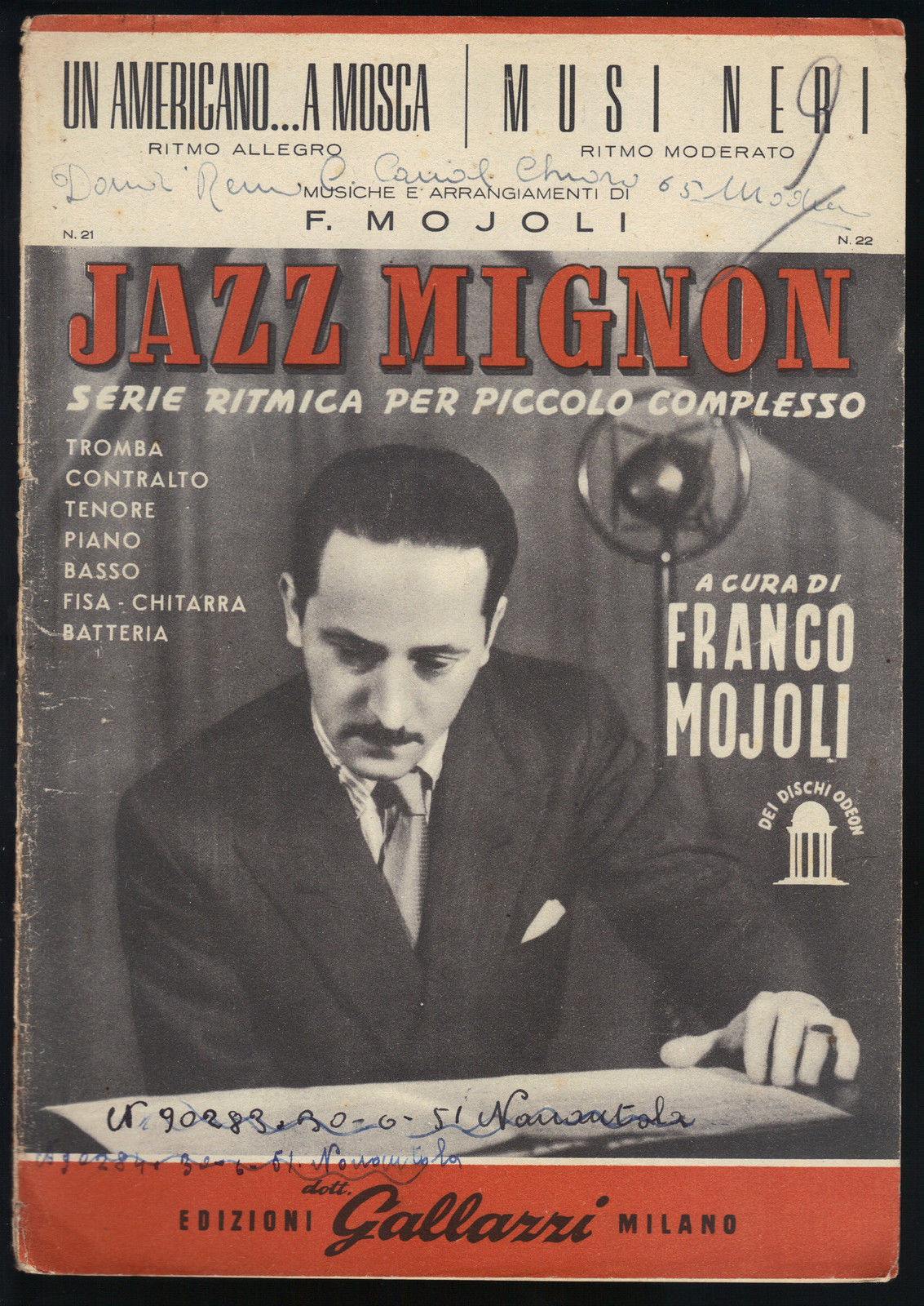 UN AMERICANO... A MOSCA - MUSI NERI (F. Mojoli) # SPARTITO - Tromba in SIb