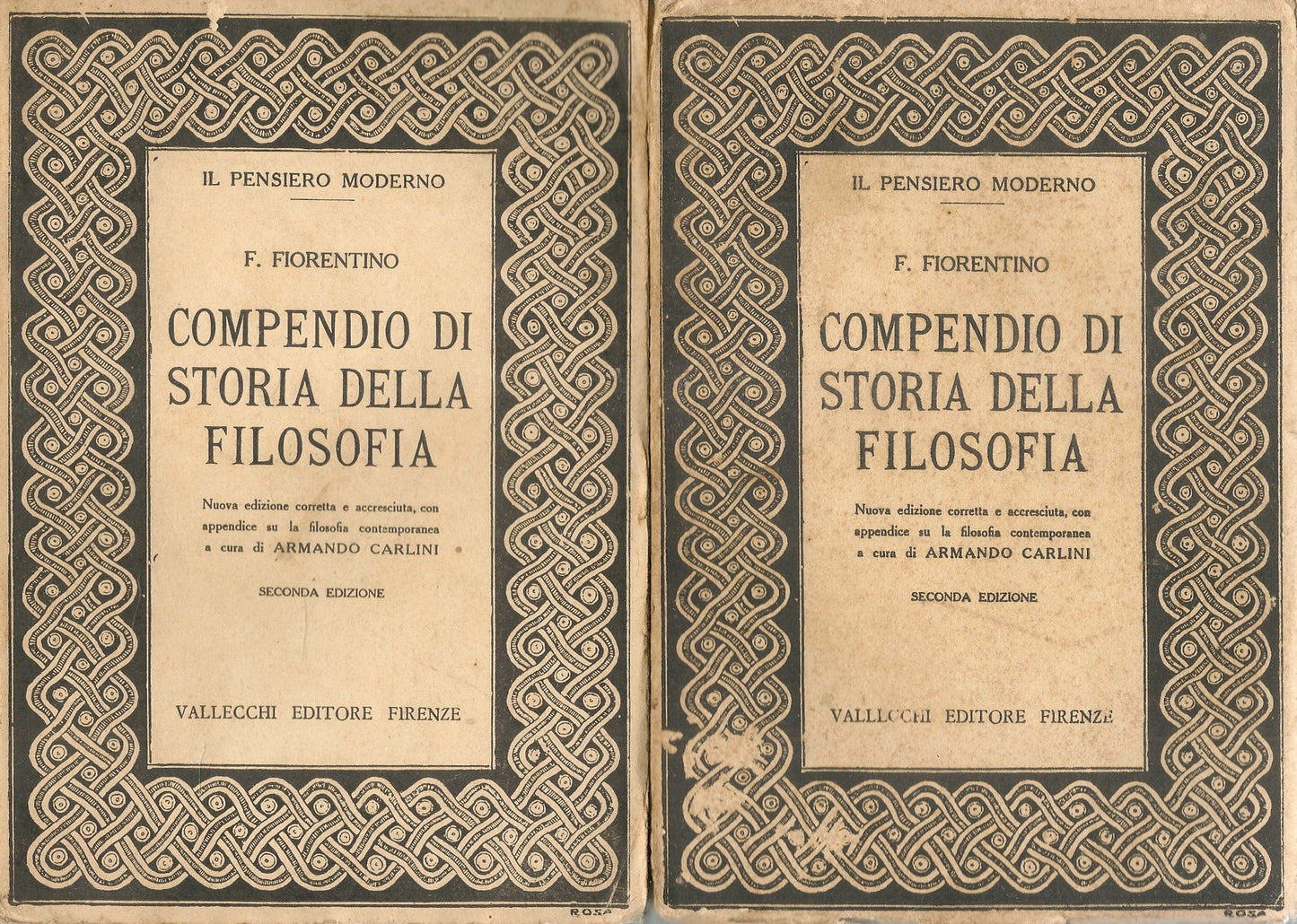 COMPENDIO DI STORIA DELLA FILOSOFIA - F. FIORENTINO - VOL. SECONDO PARTE 1 E 2