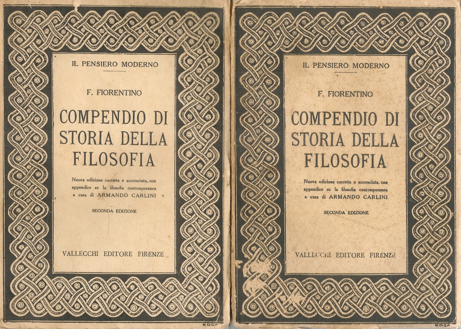 COMPENDIO DI STORIA DELLA FILOSOFIA - F. FIORENTINO - VOL. SECONDO PARTE 1 E 2