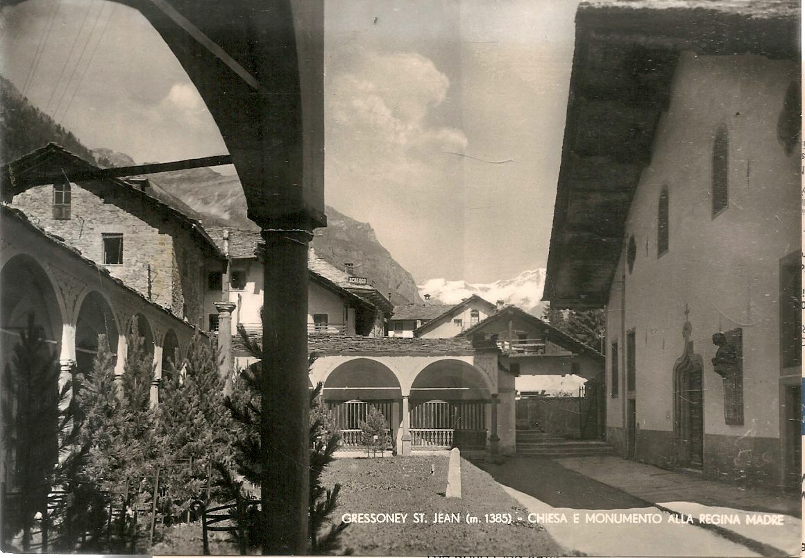 GRESSONEY - CHIESA E MONUMENTO ALLA REGINA MADRE - V1951