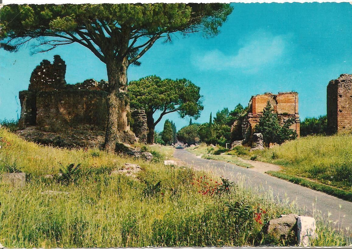 ROMA - VIA APPIA ANTICA - PANORAMA - ACQUARELLATA - V 1968