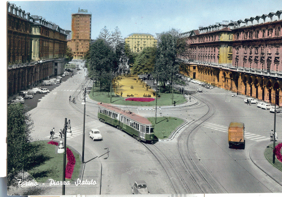TORINO - PIAZZA STATUTO - TRAM - NV - ACQUARELLATA