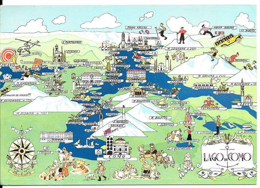 LAGO DI COMO - CARTINA GEOGRAFICA - NV