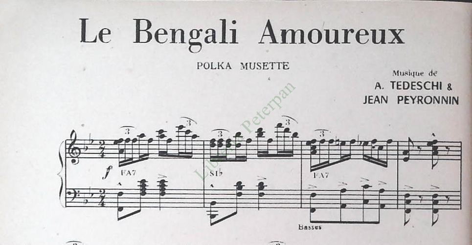 PARIS SPORTLE BENGALI AMOUREAUX - SPARTITO-SHEET MUSIC