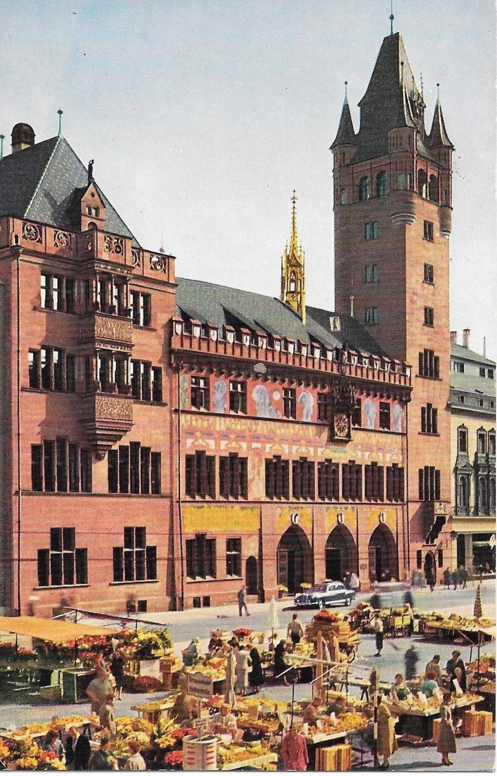 BASILEA/BASEL - RATHAUS UND MARKTPLATZ - V1966