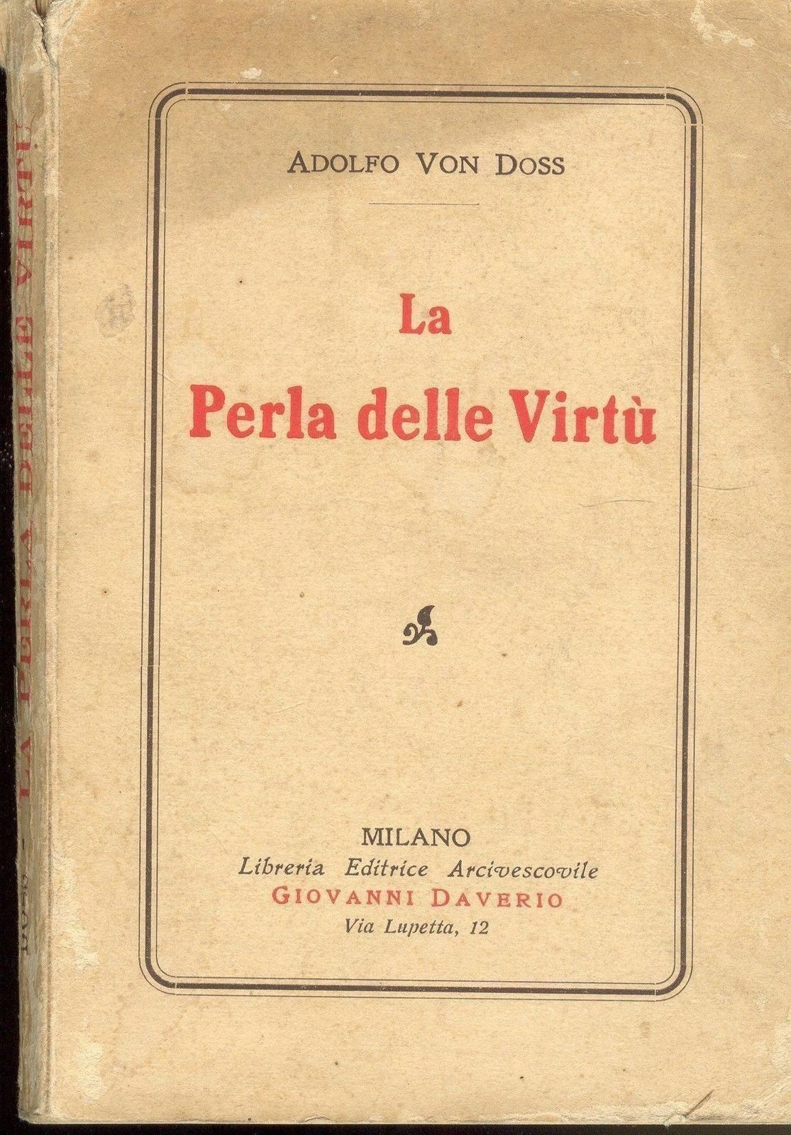 LA PERLA DELLE VIRTU - ADOLFO VON DOSS